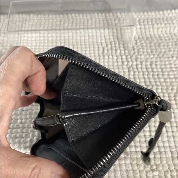 Jimmy Choo RARE Pink Star Studded Long Zippy Black Leather Wallet Clutch - Picture 13 of 15